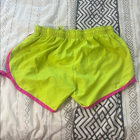 90 Degree By Reflex Neon Yellow and pink Athletic Shorts - Picture 3 of 5